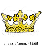 Clipart Illustration Of A Golden Kings Crown With Rubies And Pearls