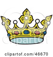 Poster, Art Print Of Kings Crown Adorned With Pearls Rubies And Sapphires