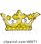 Poster, Art Print Of Golden Kings Crown With Crosses Pearls And Rubies