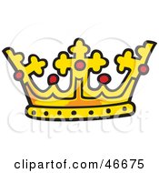 Clipart Illustration Of A Golden Kings Crown Adorned With Rubies