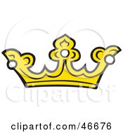 Poster, Art Print Of Yellow Kings Crown With Pearls