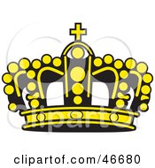 Poster, Art Print Of Yellow Beaded Kings Crown With A Black Base