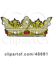 Poster, Art Print Of Royal Gold Kings Crown With Rubies