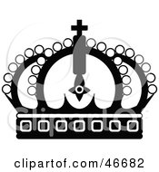 Clipart Illustration Of An Ornate Black Royal Crown