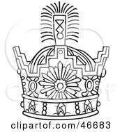 Clipart Illustration Of A Tribal Black And White Crown