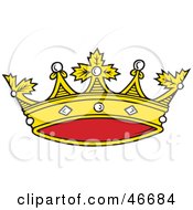 Clipart Illustration Of A Golden Kings Crown Adorned With Diamonds