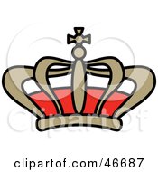 Clipart Illustration Of An Arch Styled Red And Brown Kings Crown