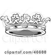 Clipart Illustration Of A Black And White Flower Tiara Crown