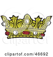 Clipart Illustration Of A Royal Golden Kings Crown With Rubies
