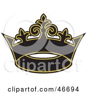 Clipart Illustration Of A Black Kings Crown Trimmed In Gold