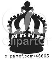 Clipart Illustration Of A Tall Black And White Crown