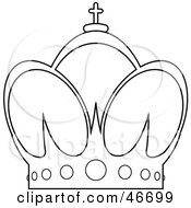 Clipart Illustration Of A Tall And Arched Black And White Crown