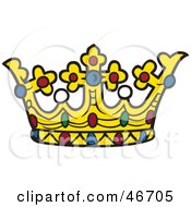 Clipart Illustration Of A Kings Crown With Pearl Ruby Emerald And Sapphire Gems