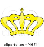 Clipart Illustration Of An Arch Styled Yellow Kings Crown