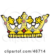 Clipart Illustration Of A Kings Crown With Crosses Pearls Sapphire And Ruby Gems