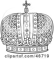 Clipart Illustration Of A Rounded Black And White Crown