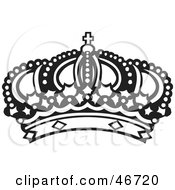 Clipart Illustration Of A Black And White Crown With Arches by dero #COLLC46720-0053