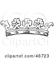 Clipart Illustration Of A Black And White Crown Or Tiara