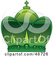 Poster, Art Print Of Green Arched Kings Crown With A Cross