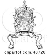 Clipart Illustration Of A Unique And Tall Black And White Crown