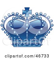 Poster, Art Print Of Beaded Blue Royal Kings Crown With Jewels