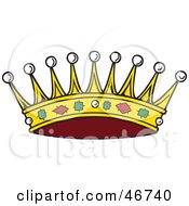 Clipart Illustration Of A Spiked Kings Crown Adorned With Rubies Pearls And Emeralds