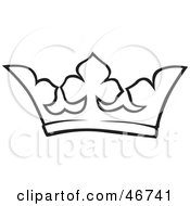Clipart Illustration Of A Black And White Crown Outline