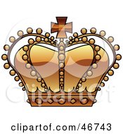 Clipart Illustration Of A Beaded Orange Royal Kings Crown With Jewels
