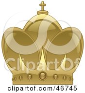 Clipart Illustration Of A Gold Arched Kings Crown With A Cross by dero