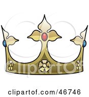 Clipart Illustration Of An Ornate Gold Kings Crown With Jewels
