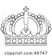 Clipart Illustration Of An Arched Black And White Crown