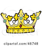 Clipart Illustration Of A Kings Crown Adorned With Crosses Rubies Pearls And Emeralds