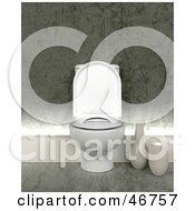 Royalty Free RF Clipart Illustration Of A Modern White 3d Toilet In A Bathroom by KJ Pargeter