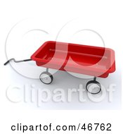 3d Red Toy Wagon With A Handle