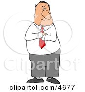 Mad Businessman Standing With His Arms Crossed With An Angry Face by djart