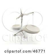 Royalty Free RF Clipart Illustration Of A Tipped 3d Scales Of Justice With A Tray In The Foreground by KJ Pargeter