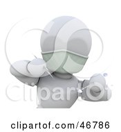Royalty Free RF Clipart Illustration Of A 3d White Character Dentist Leaning In With A Scraper by KJ Pargeter