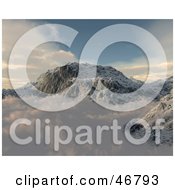 Royalty Free RF Clipart Illustration Of A 3d Render Of A Mountainous Landscape Above The Clouds by KJ Pargeter