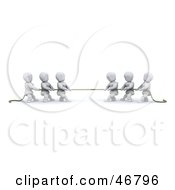 Royalty Free RF Clipart Illustration Of Opposing Teams Of 3d White Characters Playing A Game Of Tug Of War