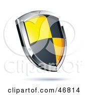 Royalty Free RF Clipart Illustration Of A Black And Yellow Protective Shield by beboy