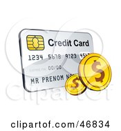 Royalty Free RF Clipart Illustration Of A Credit Card With American Change