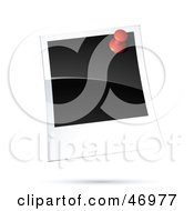 Royalty Free RF Clipart Illustration Of A Blank Polaroid Picture Tacked To A Wall by beboy