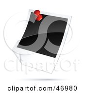Royalty Free RF Clipart Illustration Of A Blank Polaroid Picture Pinned To A Wall by beboy