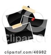 Royalty Free RF Clipart Illustration Of Three Blank Polaroid Pictures Pinned And Taped Together