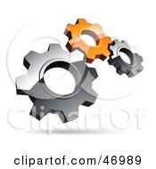 Poster, Art Print Of Pre-Made Logo Of Silver And Orange Gears