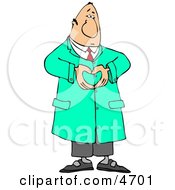 Male Doctor Hand Gesturing A Heart Symbol Clipart by djart