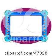 Clipart Illustration Of A Blue Futuristic Frame Over A Purple Circle