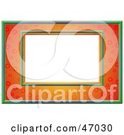 Clipart Illustration Of A Green And Orange Floral Frame With Blank Space