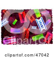 Poster, Art Print Of Grungy Background Of Colorful Tickets