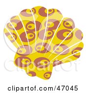 Circle Patterned Yellow Scallop Sea Shell
